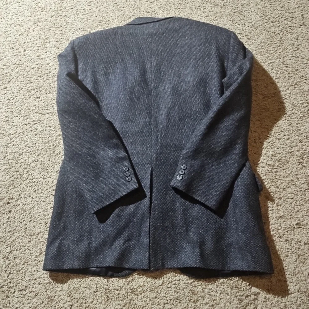 American‎ Trend Blazer Mens 42R Wool Sport Coat Houndstooth Blue Gray